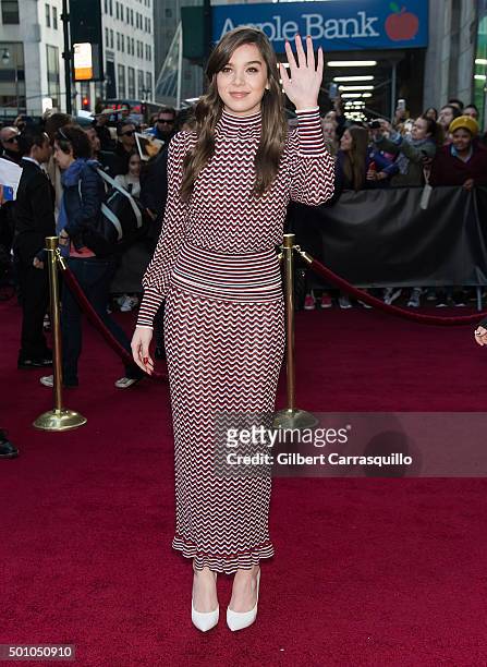 Actress/model/singer Hailee Steinfeld attends Billboard's 10th Annual Women In Music at Cipriani 42nd Street on December 11, 2015 in New York City.