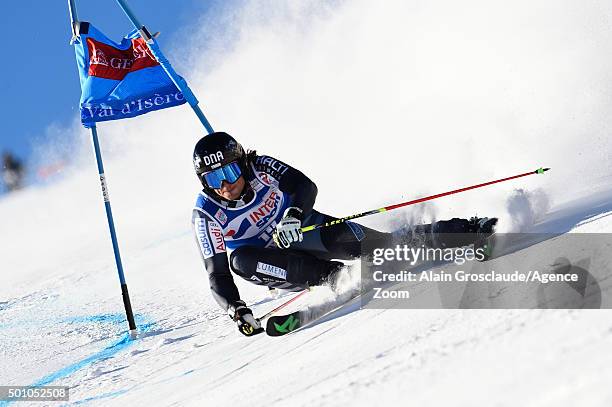 Marcus Sandell of Finland competes during the Audi FIS Alpine Ski World Cup Men's Giant Slalom on December 12, 2015in Val D'isere, France.