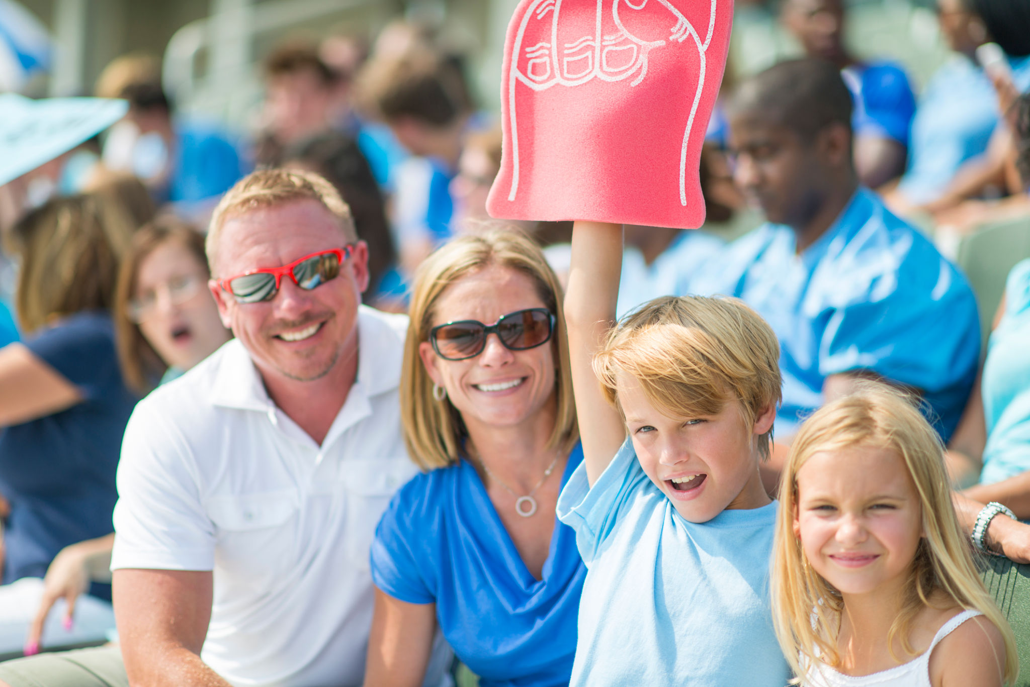 athlete family cheering