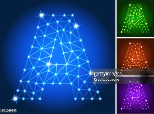 triangle circuit board letter a color set - letter board stock illustrations