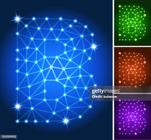 b on triangular nodes connection structure vector art - cloud b stock illustrations