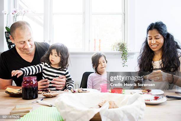 A family eating breatfast together