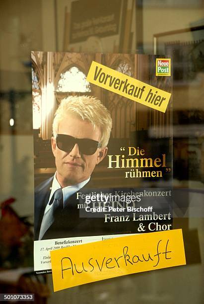 Konzert-Plakat, Benefiz-Kirchen-Konzert "Die Himmel rühmen" von Heino mit F r a n z L a m b e r t im "Kloster Steinfeld" zu Gunsten der baufälligen...
