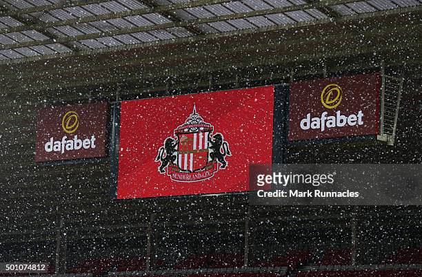 Snowy Stadium of Light ahead of the Barclays Premier League match between Sunderland AFC and Watford FC at the Stadium of Light on December 12, 2015...