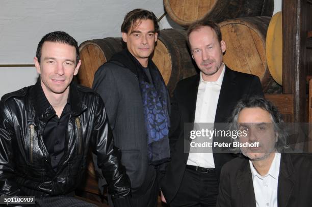 Oliver Berben , Martin Feifel, Ulrich Noethen, Friedrich Ani , ZDF-Krimi-Reihe "Kommissar Süden", Restaurant Gandl, München, Bayern, Deutschland,...