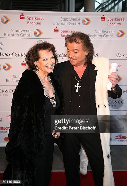 Claudia Cardinale , Alfredo Pauly, Gala Verleihung "Steiger Award 2008", Bochum, Nordrhein-Westfalen, Deutschland, Europa, "Jahrhunderthalle",...