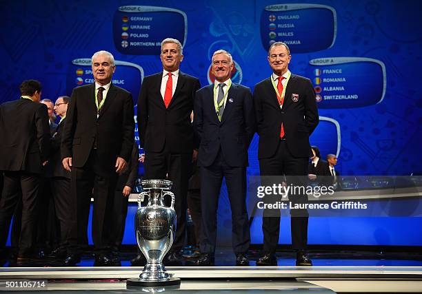 Anghel Iordanescu Manager of Romania, Vladimir Petkovic Manager of Switzerland, Didier Deschamps Manager of France, Gianni De Biasi Manager of...