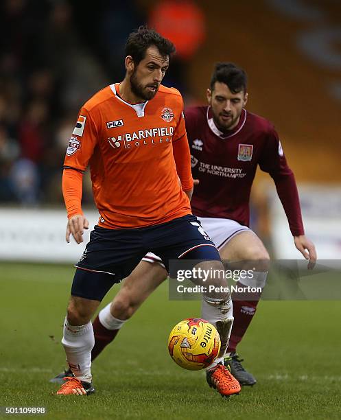 Alex Lawless of Luton Town in action during the Sky Bet League Two match between Luton Town and Northampton Town at Kenilworth Road on December 12,...