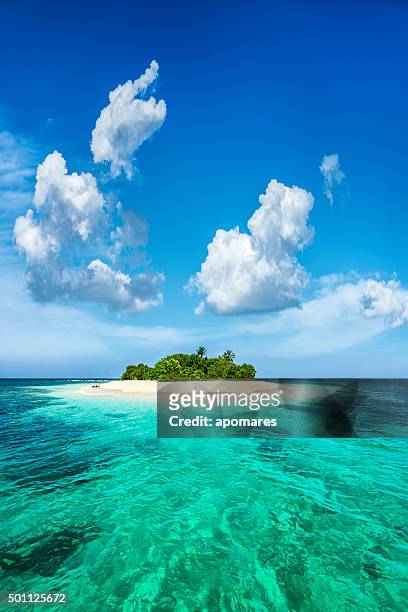trozo de paraíso exótico lonely isla tropical en el caribe - island fotografías e imágenes de stock