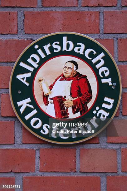 Logo "Alpirsbacher Klosterbräu", Alpirsbach, Schwarzwald, Baden-Württemberg, Deutschland, Europa, Brauerei, Bier, Alkohol, Reise, BB, DIG; P.-Nr.:...