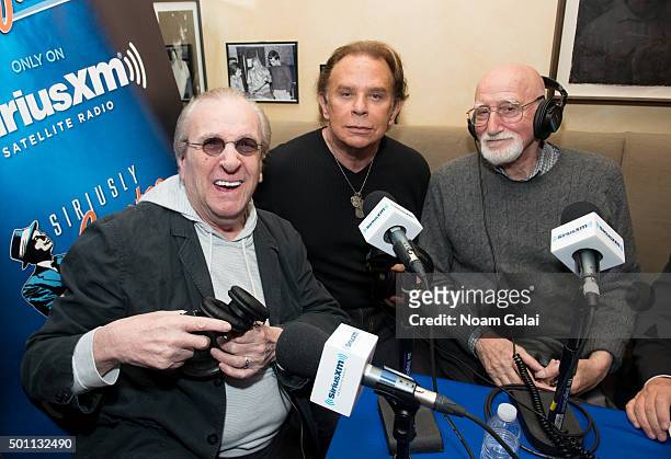 Danny Aiello, Lou Christie and Dominic Chianese attend the SiriusXM Sinatra 100 celebration at Patsy's on December 12, 2015 in New York City.