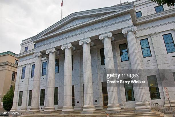 six ionic columns on portico of state hall - ionic stock pictures, royalty-free photos & images