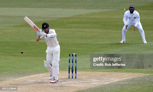 Kane Williamson of New Zealand is bowled by Dushmantha Chameera of Sri Lanka during day four of the First Test match between New Zealand and Sri...