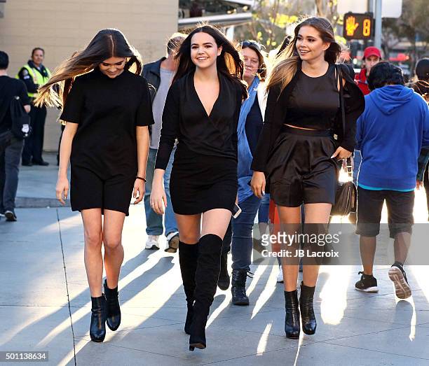 Olivia Giannulli, Bailee Madison and Neriah Fisher are seen on December 12, 2015 in Los Angeles, California.