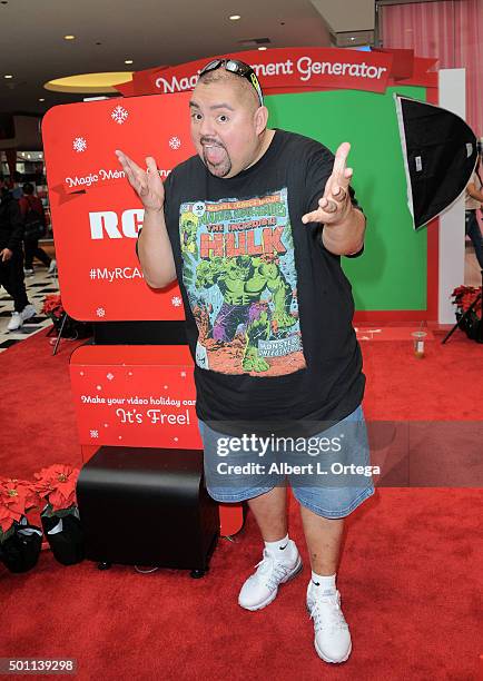 Gabriel Iglesias attends RCA hosts Gabriel Iglesias for Made For Moments Holiday Campaign held at Glendale Galleria on December 12, 2015 in Glendale,...