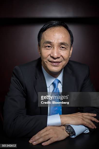 Eric Chu, presidential candidate and chairman of Taiwan's ruling party Kuomintang, poses for a photograph following an interview at the party's...
