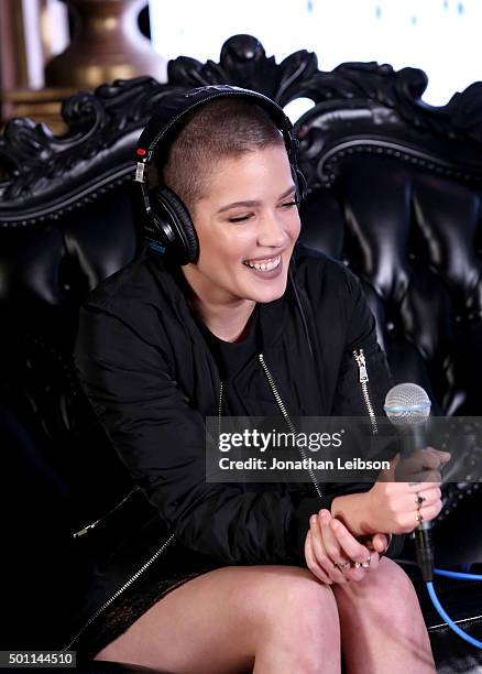 Singer Halsey attends 106.7 KROQ Almost Acoustic Christmas 2015 at The Forum on December 12, 2015 in Los Angeles, California.