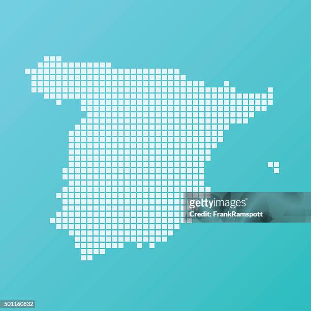 spain map basic square pattern turquoise - spain stock illustrations