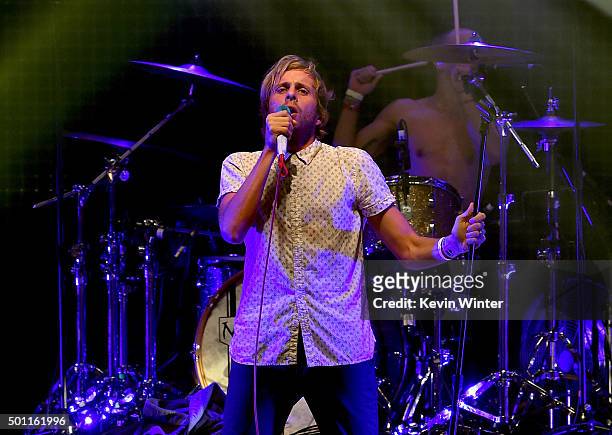 Musician Aaron Bruno of Awolnation performs onstage during 106.7 KROQ Almost Acoustic Christmas 2015 at The Forum on December 12, 2015 in Los...