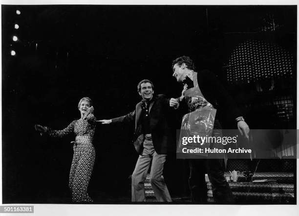 Actress Barbara Barrie and actor Dean Jones sing during the stage play of "Company" in New York.