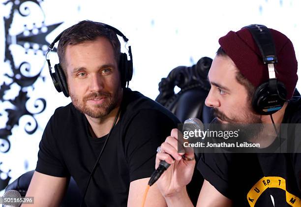 Musicians Will Farquarson and Kyle J Simmons of Bastille attend 106.7 KROQ Almost Acoustic Christmas 2015 at The Forum on December 12, 2015 in Los...