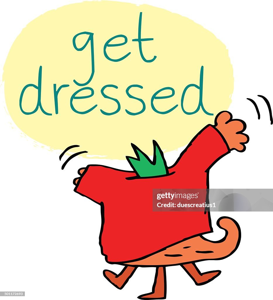 Getting Getting Dressed Cartoon