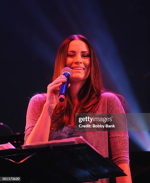 Ariana Marie Davi performs Celebrate Sinatra's 100th Birthday With Robert Davi at Foxwoods Resort Casino on December 12, 2015 in Mashantucket,...