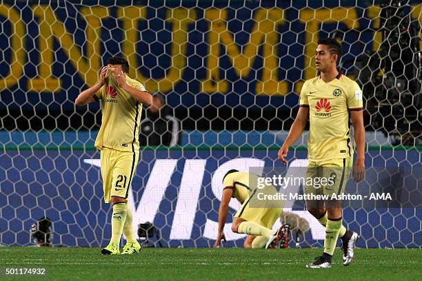 Dejected Jose Guerrero of Club America after conceding a goal in the 93rd minute which resulted in a 1-2 loss during the FIFA Club World Cup quarter...