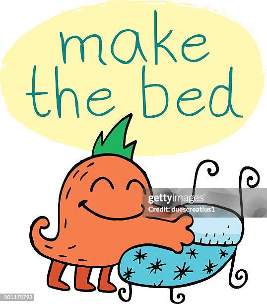 monster making bed - character sheet stock illustrations