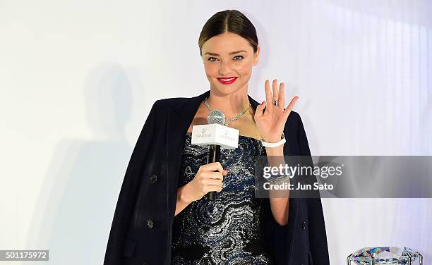 Australian supermodel Miranda Kerr attends the lighting ceremony at Sony Ginza building on December 13, 2015 in Tokyo, Japan.