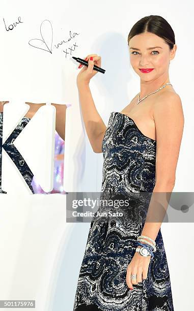 Australian supermodel Miranda Kerr attends the lighting ceremony at Sony Ginza building on December 13, 2015 in Tokyo, Japan.