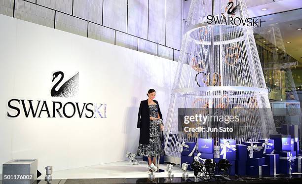 Australian supermodel Miranda Kerr attends the lighting ceremony at Sony Ginza building on December 13, 2015 in Tokyo, Japan.