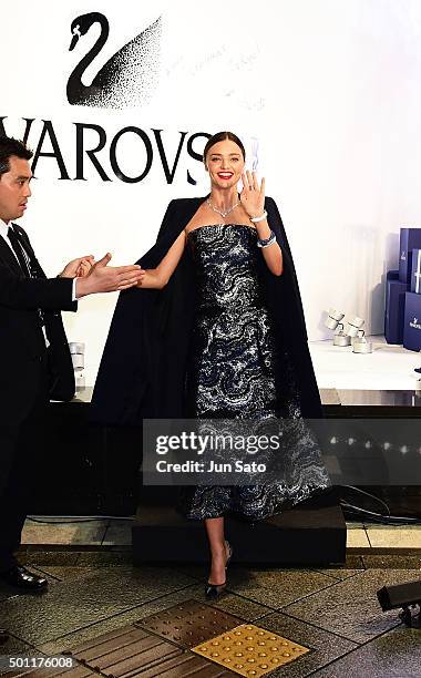 Australian supermodel Miranda Kerr attends the lighting ceremony at Sony Ginza building on December 13, 2015 in Tokyo, Japan.