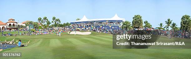 Panorama view of the club house during the final round of the 2015 Thailand Open at Amata Spring Country Club on December 13, 2015 in Chon Buri,...