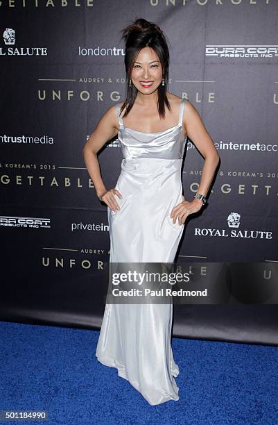 Actress Alexandra Bokyun Chun attends Unforgettable Gala - Asian American Awards at The Beverly Hilton Hotel on December 12, 2015 in Beverly Hills,...