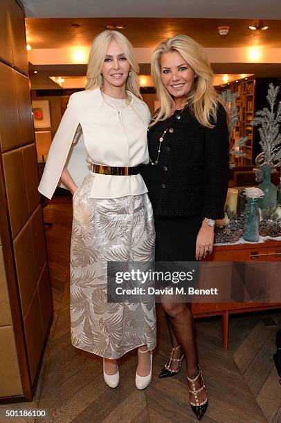 Amanda Cronin and Claire Caudwell attend the Saqqara Jewels lunch for Children In Crisis at the Belgraves Hotel on December 7, 2015 in London,...