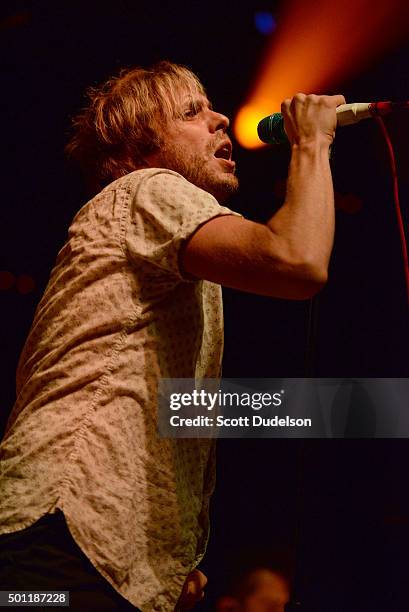 Singer Aaron Bruno of AWOLNATION performs onstage at The Forum on December 12, 2015 in Inglewood, California.