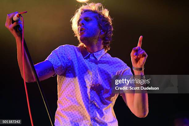 Singer Aaron Bruno of AWOLNATION performs onstage at The Forum on December 12, 2015 in Inglewood, California.