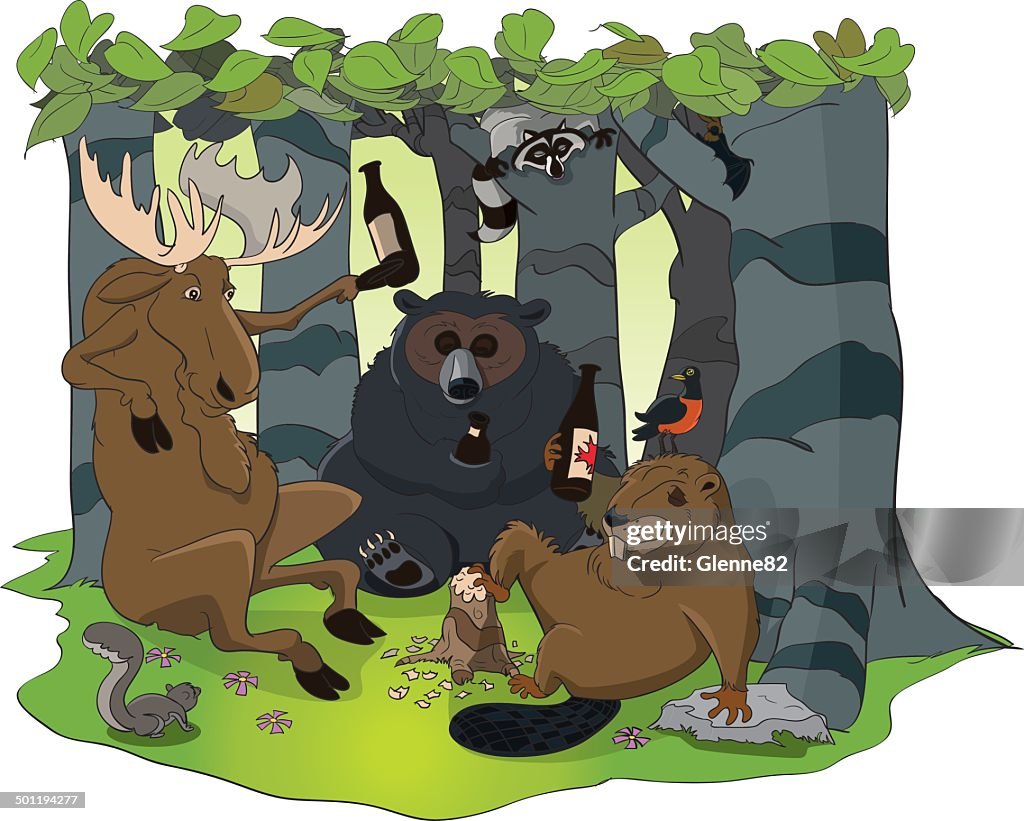 Wild Animals In The Forest High-Res Vector Graphic - Getty Images