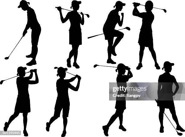 golfer - golf girls stock illustrations