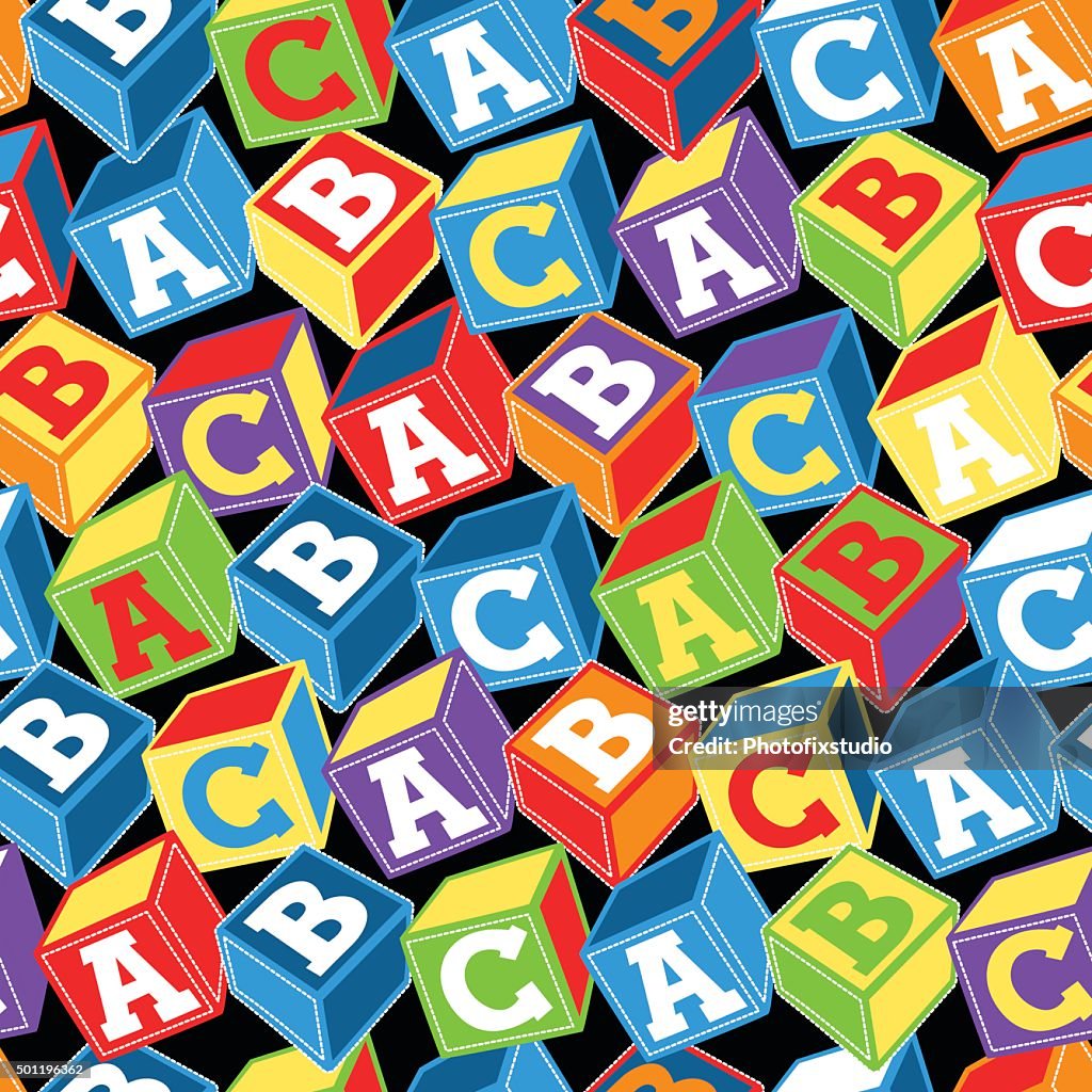 Abc Pattern Drawing Abc Blocks Seamless Pattern In Lots Of Colors High-Res Vector Graphic ...