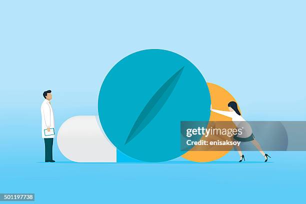 stockillustraties, clipart, cartoons en iconen met drug investigation - pill