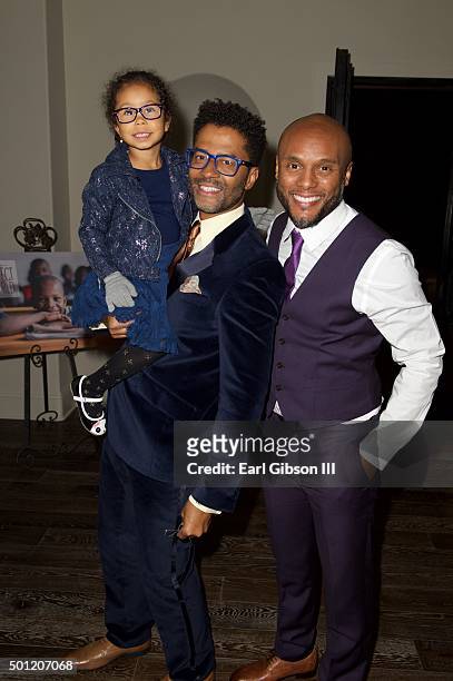 Lucia Bella, Eric Benet and Kenny Lattimore attend the In A Perfect World 10 Year Celebration Of Giving on December 12, 2015 in Calabasas, California.