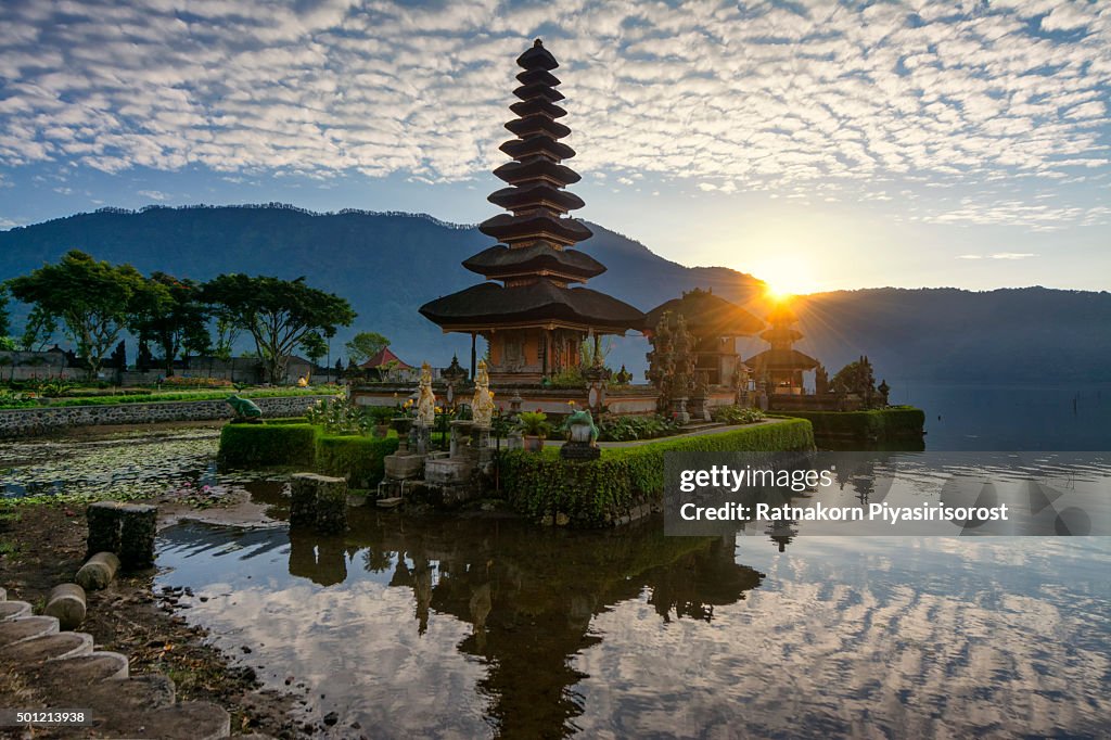 Pura Ulun Danu Bratan, Hindu temple on Bratan lake, Bali, Indonesia