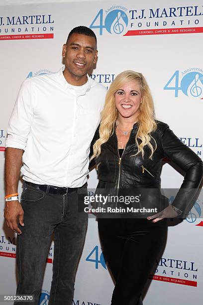 All Star Allan Houston and Honoree Alissa Pollack attend T.J. Martell Foundation's 16th Annual New York Family Day at Wythe Hotel on December 13,...