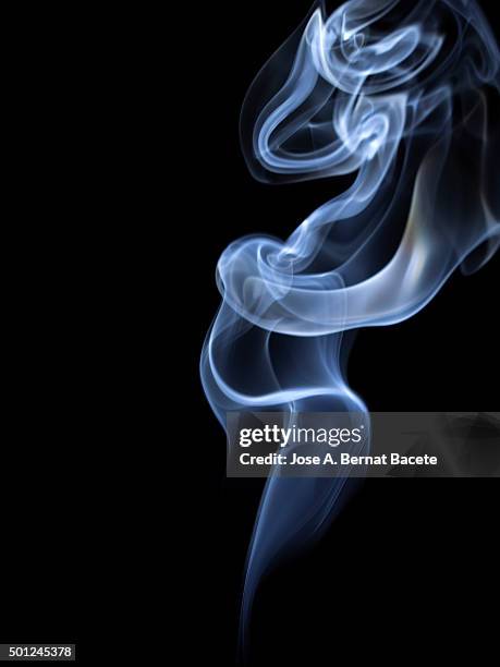 and black background drawings subtle forms of white smoke - impression 3d foto e immagini stock