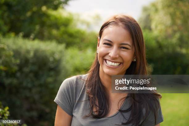 she's a happy camper - brown hair stock pictures, royalty-free photos & images