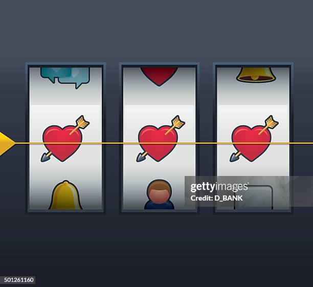 love gewinnt! abbildung - slot machine stock-grafiken, -clipart, -cartoons und -symbole