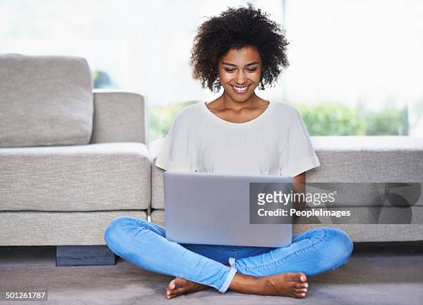 staying connected is just so easy nowadays - cross legged stock pictures, royalty-free photos & images