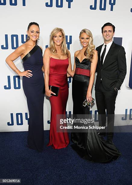 Christie Miranne, Joy Mangano, Jackie Miranne and Robert Miranne attend the "Joy" New York premiere at Ziegfeld Theater on December 13, 2015 in New...